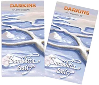 Darkins Dark Chocolate | 56% Artisanal Dark Chocolate Sanikatta Salt | Vegan | Gluten-Free | Unrefined Cane Sugar | No Artificial Flavours | Natural Chocolate | 65 GM Each Pack of 2
