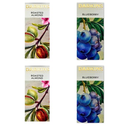 DARKINS Dark Chocolate | 70% Dark Chocolate With Blueberries | 70% Dark Chocolate With Roasted Almond | Dark Chocolate bar 4x50 Gm | Gluten-Free Chocolates | 50 Gm Each Pack of 4