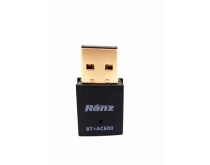 Ranz 2in1 USB 600Mbps Dual Band Wifi with Bluetooth 5.0 Adaptor (6 Months Warranty )