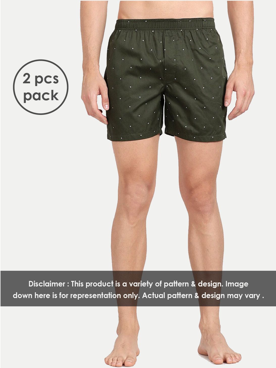 Mens Cotton Assorted Boxers 2 Pcs Pack