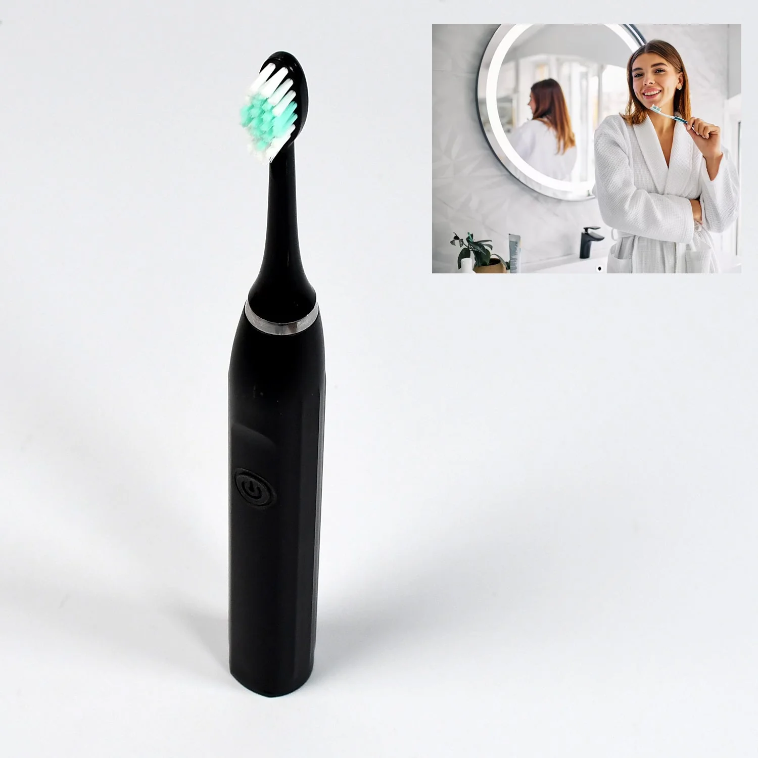 URBAN CREW ELECTRIC TOOTHBRUSH FOR ADULTS AND TEENS, ELECTRIC TOOTHBRUSH BATTERY OPERATED DEEP CLEANSING TOOTHBRUSH WITH EXTRA BRUSH HEADS (1PC)