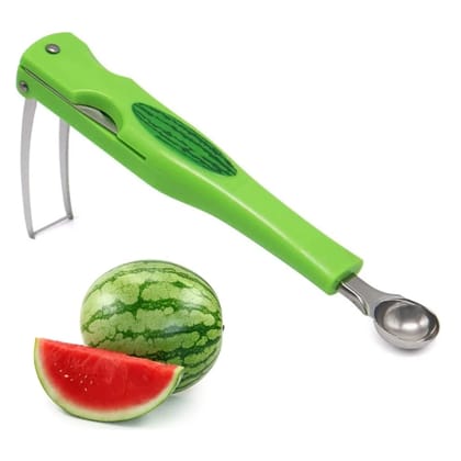URBAN CREW STAINLESS STEEL FRUIT SCOOPER SEED REMOVER MELON BALLER CARVING KNIFE DOUBLE SIDED MELON BALLER FOR WATERMELON ICE CREAM