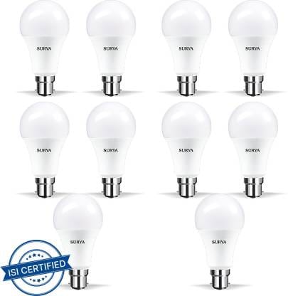 SURYA 7 W Round B22 LED Bulb (White, Pack of 10) - Electricals | Buy online on ZillyBuy