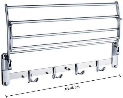 Folding Towel Rack for Bathroom/ Stand/Hanger/Bathroom Accessories Silver Towel Holder  (Stainless Steel)