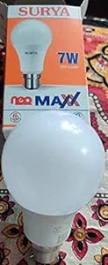 SURYA 7 W Round B22 LED Bulb  (White, Pack of 10)