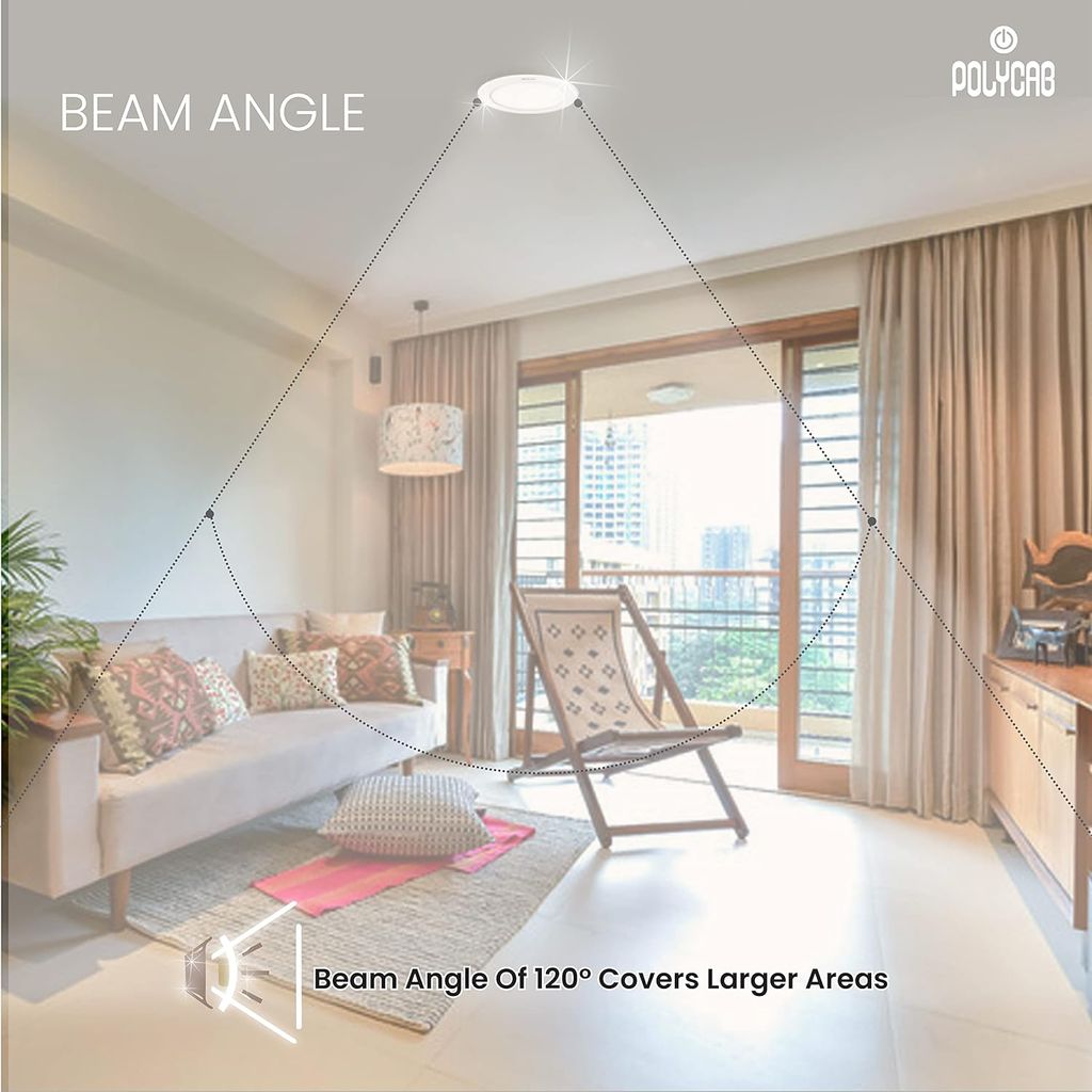 Polycab 3 Watt LED Panel Light Scintillate Edge Slim Round Smart Offers Bright Lumination Long Lifespan No Harmful Radiation