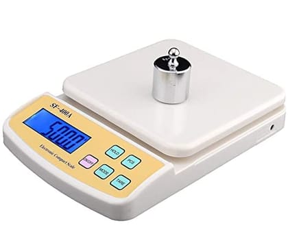 URBAN CREW " SF-400A" Kitchen Scale Multipurpose Portable Electronic Digital Weighing Scale | Weight Machine With Back light LCD Display | White |10 kg | for Measuring Food, Cake, Vegetable, Fruit.