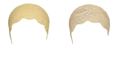 Girls and Womens Hijab Cap Hijab Headband, Under Hijab Scarf Cream and Light Beige Naqab Head Scarf (2 pcs)