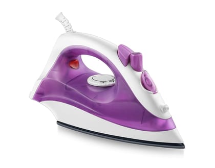 USHA SI 3813C Steam Iron 1300 W with Easy-Glide Durable Ceramic Soleplate, Powerful Steam Output, 180 mL Water Tank (Purple)