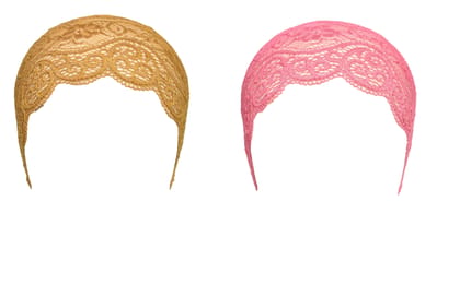 Girls and Womens Hijab Cap Hijab Headband, Under Hijab Scarf Golden and Pink Naqab Head Scarf (2 pcs)