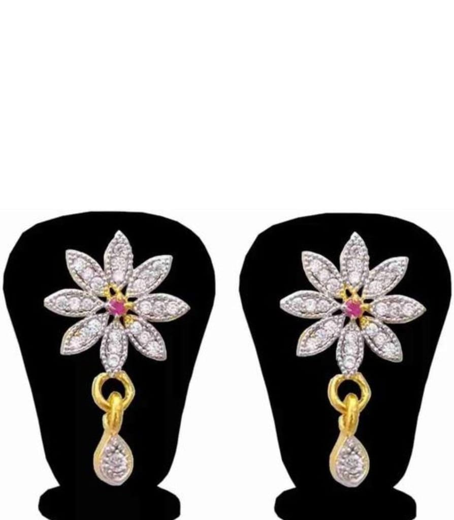 American Diamond flower design Mangalsutra with earrings
