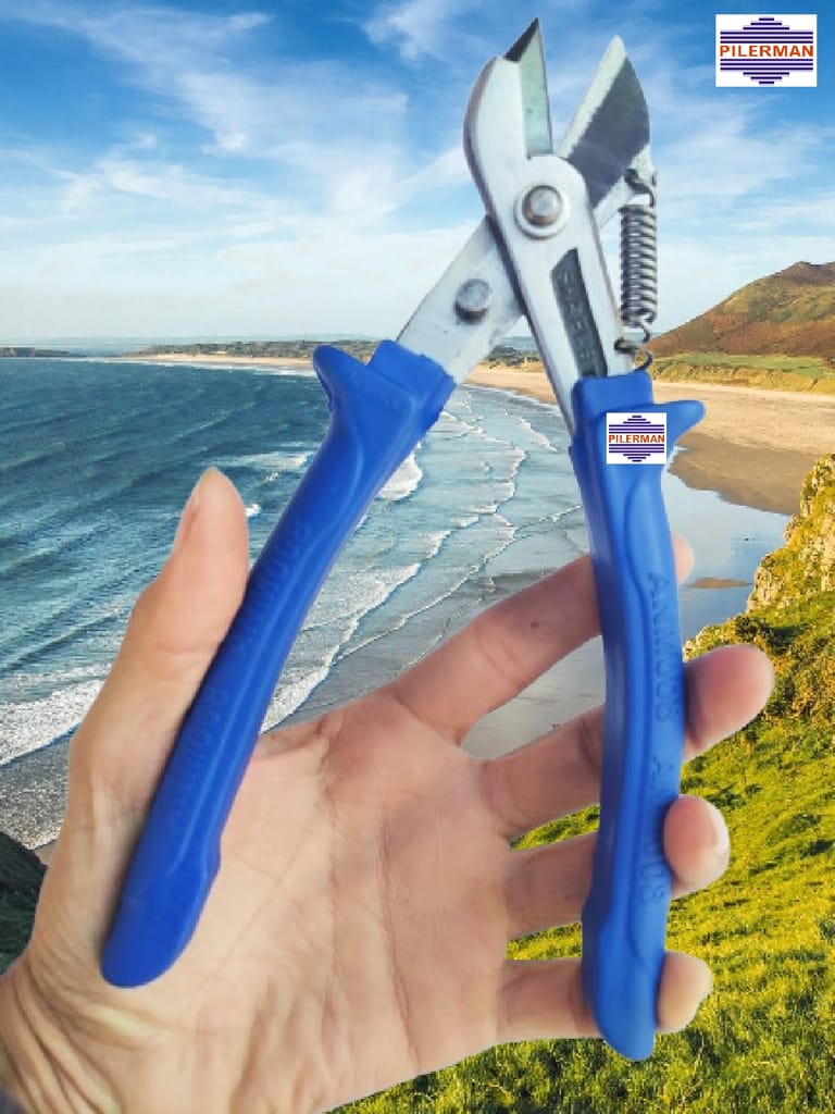 Pilerman Katiya Popat Heavy Wire Cutter/Metal Cutter/Sheet Cutter/Tin Cutter (KP-Anm-Blue-8")