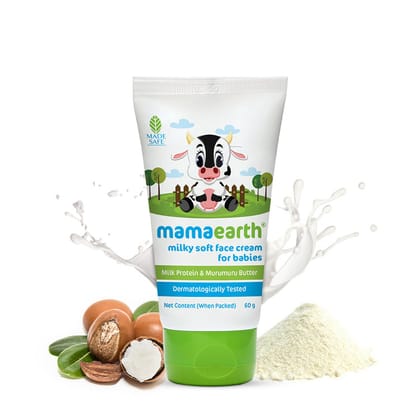 Mamaearth Milky Soft Face Cream for Babies with Milk Protein Murumuru Butter (60gm)
