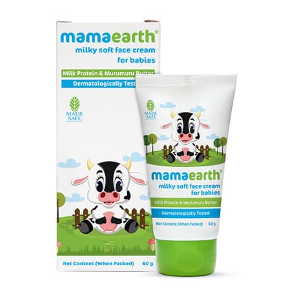 Mamaearth Milky Soft Face Cream for Babies with Milk Protein Murumuru Butter (60gm)