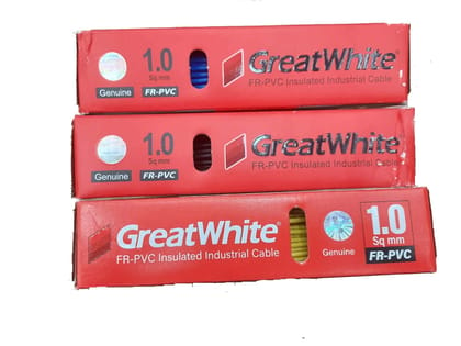 GREATWHITE SecureX 1.0MM TRIPLE LAYERED WITH 105°C BASE PVC INSULATION COPPER CABLE 90MTR LENGTH (FIRE RETARDENT) ( 08W CFL FREE 1PCS )
