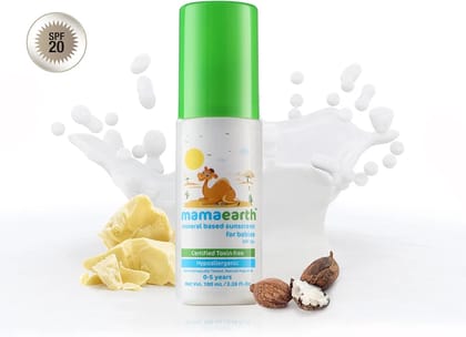 Mamaearth Mineral Based Sunscreen for Babies Certified Toxin Free SPF 20+ (100g)