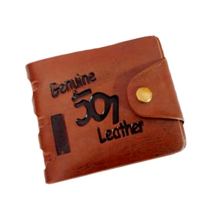 Wassxler Men's Wallet PU Leather Printed Slim Perfect look 2 Compartments (Dark Brown)
