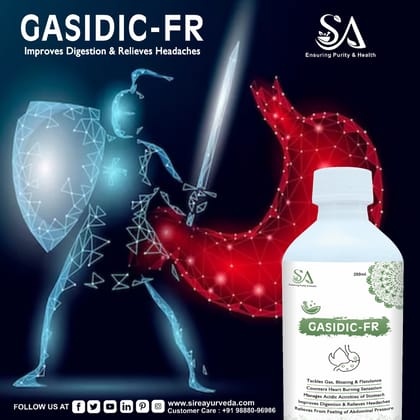 GASIDIC-FR( Acidity gas relief ayurvedic syrup, stomach pain relief medicine, kabj medicines or Digestion, Acidity, Constipation, Abdominal Pain Bloating and Stomach Gas Relief, Helps to Improve Digestive Immunity)