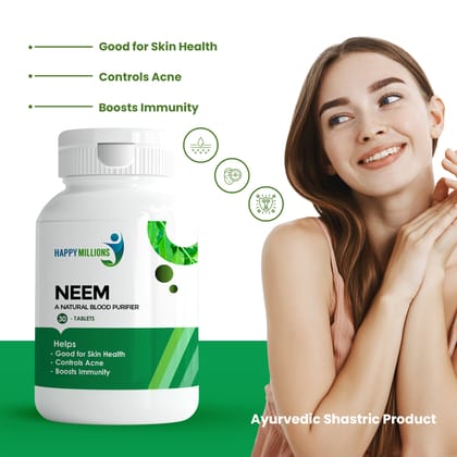 Happy Millions Ayurvedic Neem || Natural Blood Purifier || 30 Tablet
