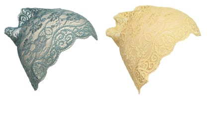 Girls and Womens Hijab Cap Hijab Headband, Under Hijab Scarf  Grey and Cream Naqab Head Scarf (2 pcs)