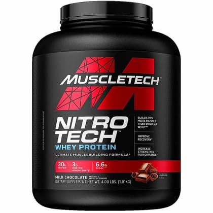 Muscletech Performance Series Nitrotech Whey Protein (Flavour - MILK CHOCOLATE, Flavour - MILK CHOCOLATE) by Total Sporting &amp; Fitness Solutions Pvt Ltd