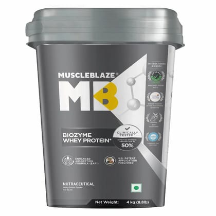 MuscleBlaze Biozyme Whey Protein (4 kg / 8.8 lb) (Flavour - RICH MILK CHOCOLATE, Flavour - RICH MILK CHOCOLATE) by Total Sporting &amp; Fitness Solutions Pvt Ltd
