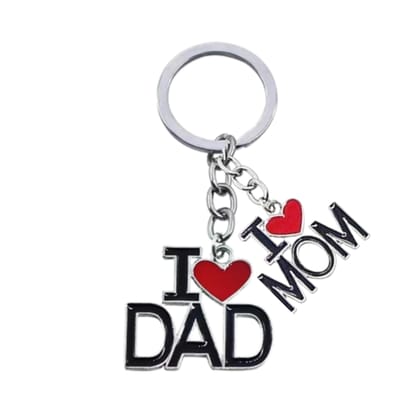 Qawvler Keychain I Love Mom & Dad Stylish Steel Key Chain Multicolor (Pack of 1)