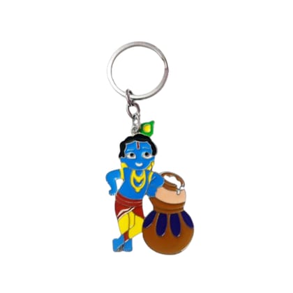 Qawvler Key chain Krishna Matki Stylish Steel Multicolor (Pack of 1)
