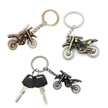 Qawvler Keychain Fancy 3D Bike Steel Multicolor (Pack of 1)