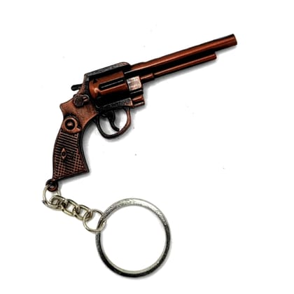 Qawvler 3D Gun Big Keychain 11 cm Steel Multicolor (Pack of 1)