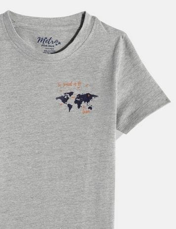 Boys Grey Pack of 3 Printed T-shirt