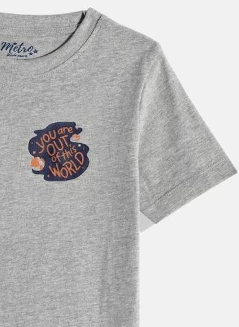 Boys Grey Pack of 3 Printed T-shirt