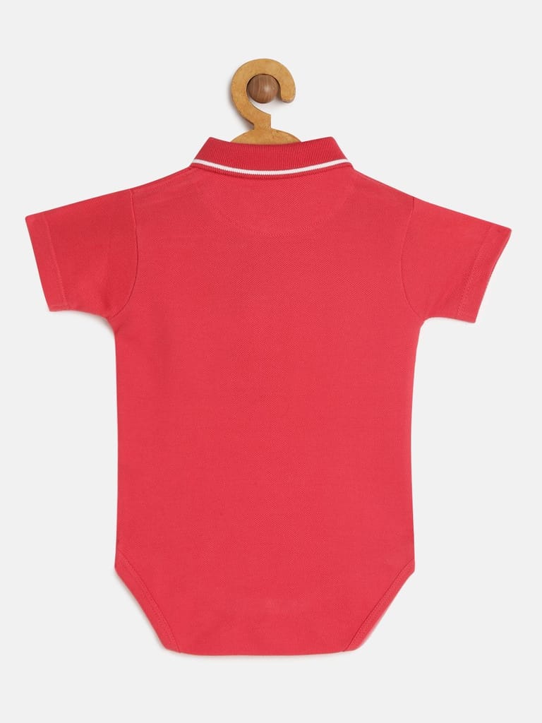Boys Red Organic Cotton Solid Sustainable Bodysuit
