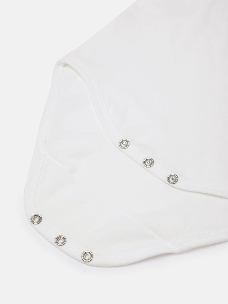 Girls White Organic Cotton Solid Sustainable Bodysuit