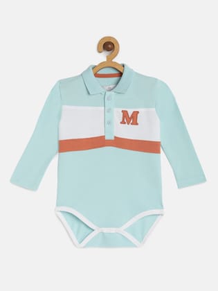 Boys Blue & White Organic Cotton Striped Sustainable Bodysuit
