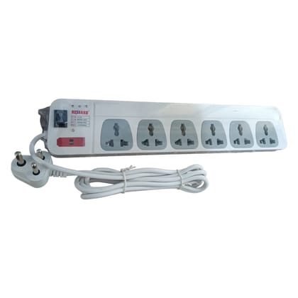 Safeguard Your Electronics: Regard Spike Guard (1.5m wire, 6 Socket, Fuse) - Reliable Protection, Quality Build, Made in India.