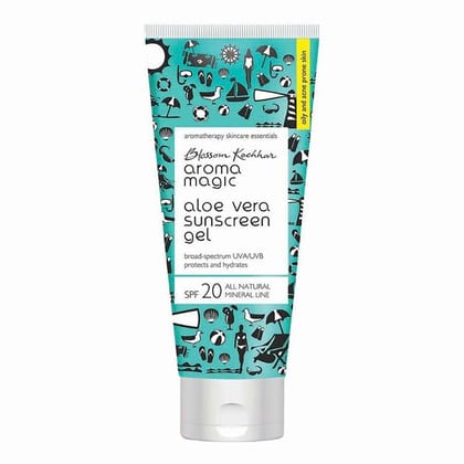 Aroma Magic Aloe Vera Gel Sunscreen Gel SPF 20 UVA/UVB All Natural Mineral Line (100ml) Aroma Magic Aloe Vera Gel Sunscreen Gel SPF 20 UVA/UVB All Natural Mineral Line (100ml)
