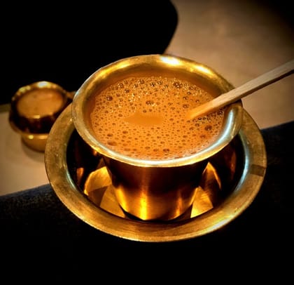 BEING CLASSIC Brass Coffee Dabara Tumbler Set | Tea Dabara | Peetal Ka Dabara | Serving Drinkware Tumbler Golden Color, Set of 1 Pieces for Serving Filter Coffee