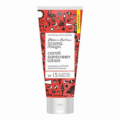 Aroma Magic Carrot Sunscreen Lotion SPF 15 UVA/UVB All Natural Mineral Line (100ml) Aroma Magic Carrot Sunscreen Lotion SPF 15 UVA/UVB All Natural Mineral Line (100ml)