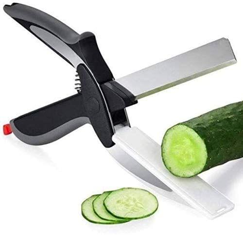 HAPPI Smart Clever Cutter Kitchen Knife Food Chopper Fruit and Vegetable Cutter Stainless Steel