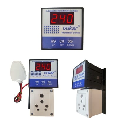 HAPPI Vukar Automatic Voltage Protector Device (Adjustable Setting) Voltage Stabilizer Plug with Digital LED Display for Home Appliances Single Phase 220V, 40A HAPPI Vukar Automatic Voltage Protector Device (Adjustable Setting) Voltage Stabilizer Plug with Digital LED Display for Home Appliances Single Phase 220V, 40A