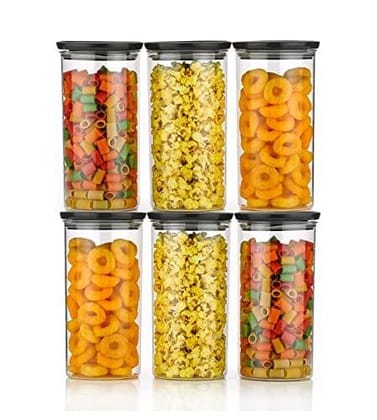 HAPPI Multipurpose Modular Transparent Storage Containers Set For Kitchen / Round Unbreakable Plastic Airtight Box Dabba For Spice, Masala, Cereals, Dal, Dry Fruits, Snacks, Pulses ( Multicolor, 1400 Ml Each, Set of 6 pc) HAPPI Multipurpose Modular Transparent Storage Containers Set For Kitchen / Round Unbreakable Plastic Airtight Box Dabba For Spice, Masala, Cereals, Dal, Dry Fruits, Snacks, Pulses ( Multicolor, 1400 Ml Each, Set of 6 pc)