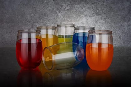 HAPPI Unbreakable Water and Juice Drinking Glass Platinum Glass/Juice Glass/Beer Glass/Wine Plastic PET Transparent Stylish Set, 6 Pieces, Sharbat Glass 400 Ml - Set of 6 HAPPI Unbreakable Water and Juice Drinking Glass Platinum Glass/Juice Glass/Beer Glass/Wine Plastic PET Transparent Stylish Set, 6 Pieces, Sharbat Glass 400 Ml - Set of 6