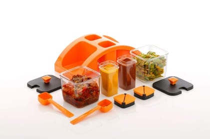 HAPPI Multipurpose Spice & Pickle Set of 4 Pics Condiment Set Container Set of Achar Jar Set for Dining Table Salt & Pepper Set (Color May Vary) HAPPI Multipurpose Spice & Pickle Set of 4 Pics Condiment Set Container Set of Achar Jar Set for Dining Table Salt & Pepper Set (Color May Vary)