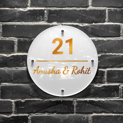 iCreations Personalized Acrylic Round Nameplate: Add Modernity to Your Home or Office