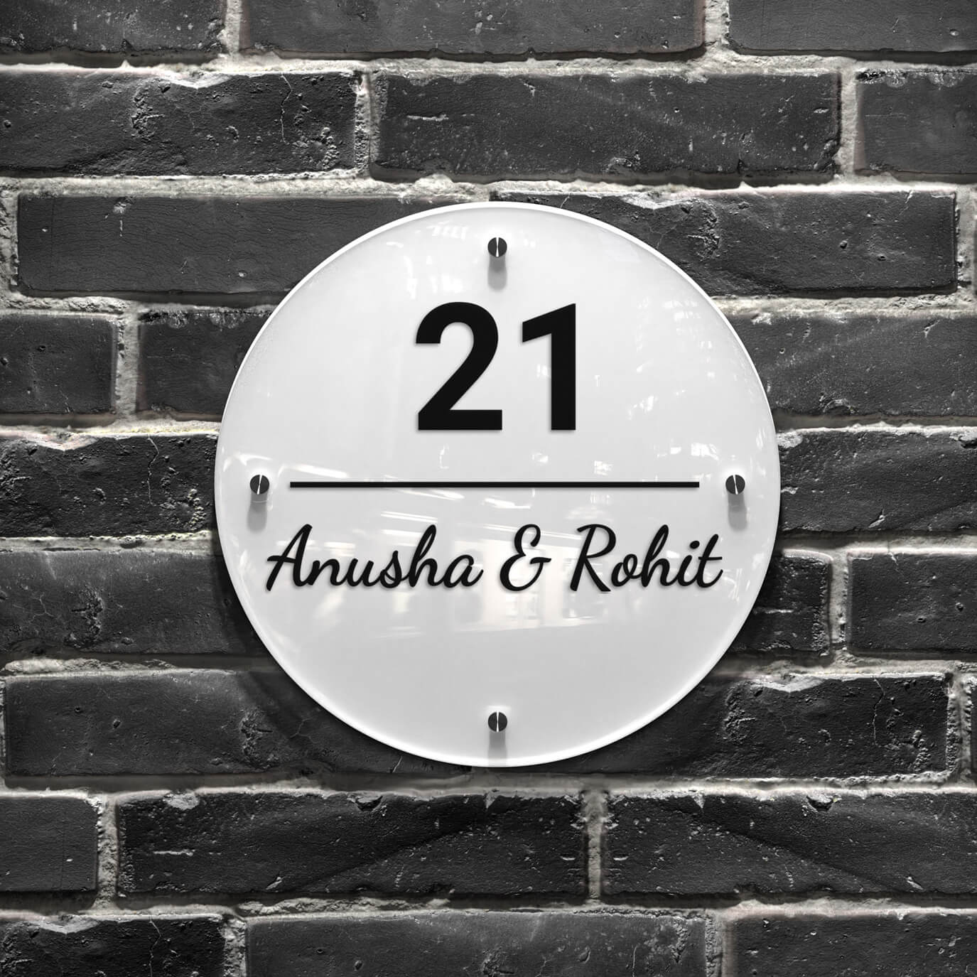 iCreations Personalized Acrylic Round Nameplate: Add Modernity to Your Home or Office