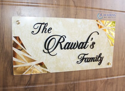 iCreations Personalized Custom Nameplate with 3D Letters - Add Elegance to Your Home