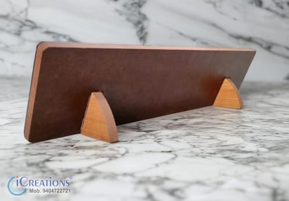 iCreations Custom Wooden Desk Nameplate for Office with engraved Letters (2.5x10 Inch)