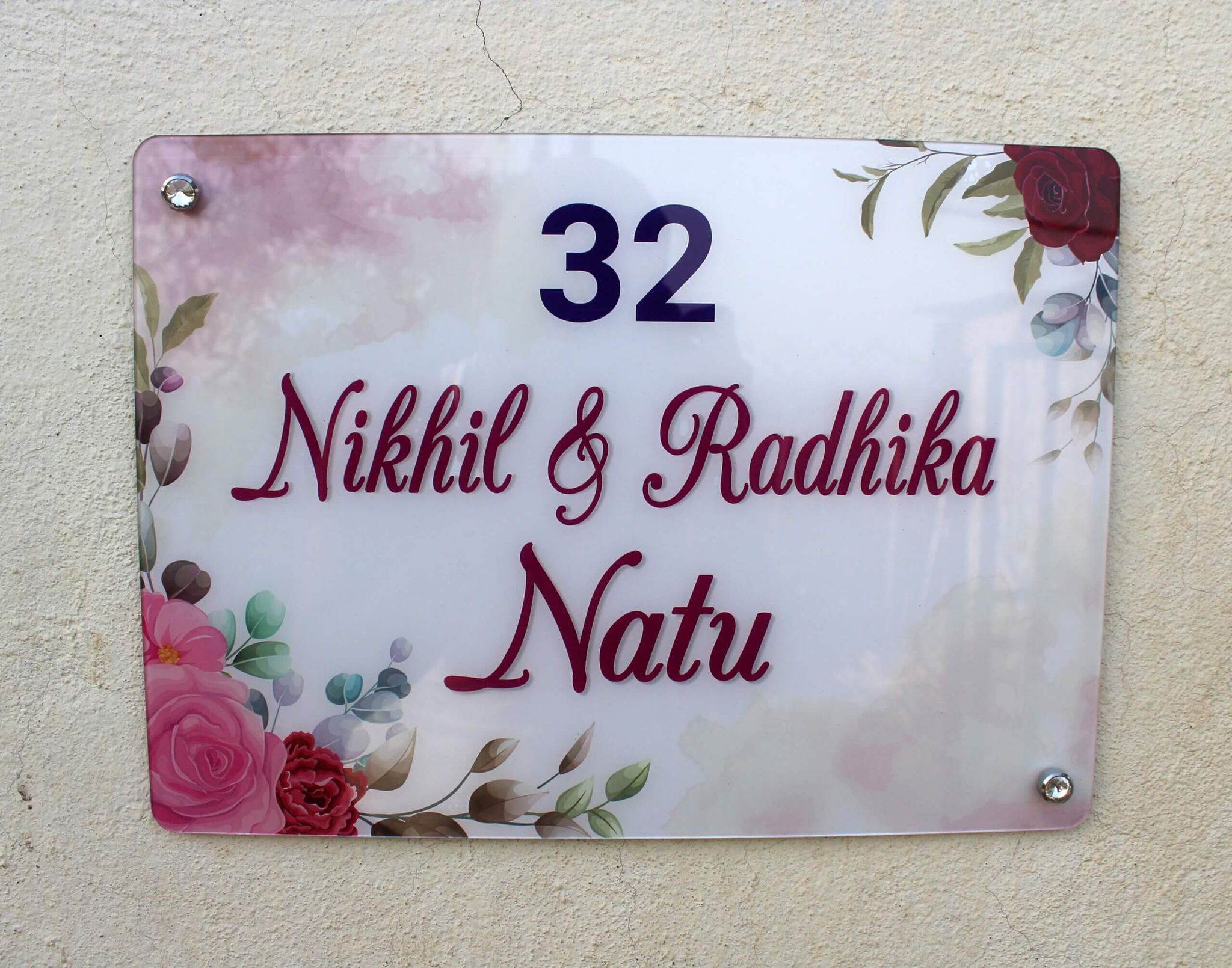 iCreations Floral Theme Nameplate on Premium Fiberglass