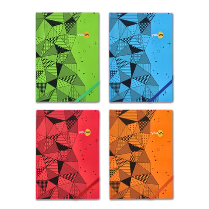 Navneet Youva | Case Bound Colour Pattern Edge Notebook | Single Line | A5 Size - 14.8 x 21 CM | 192 Pages | Assorted Design - Pack of 1 Notebook